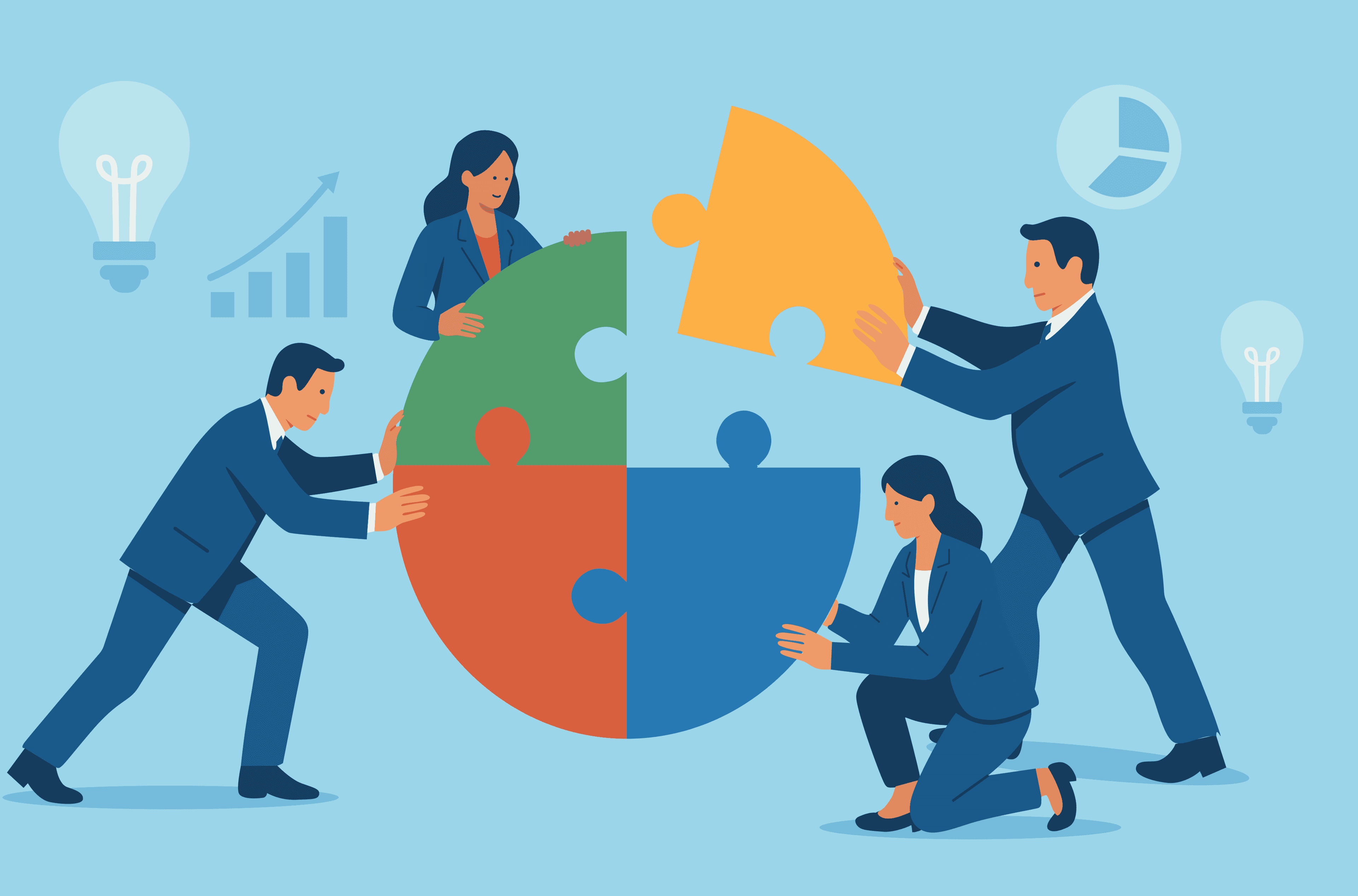 Our professional team collaborating in a modern office environment