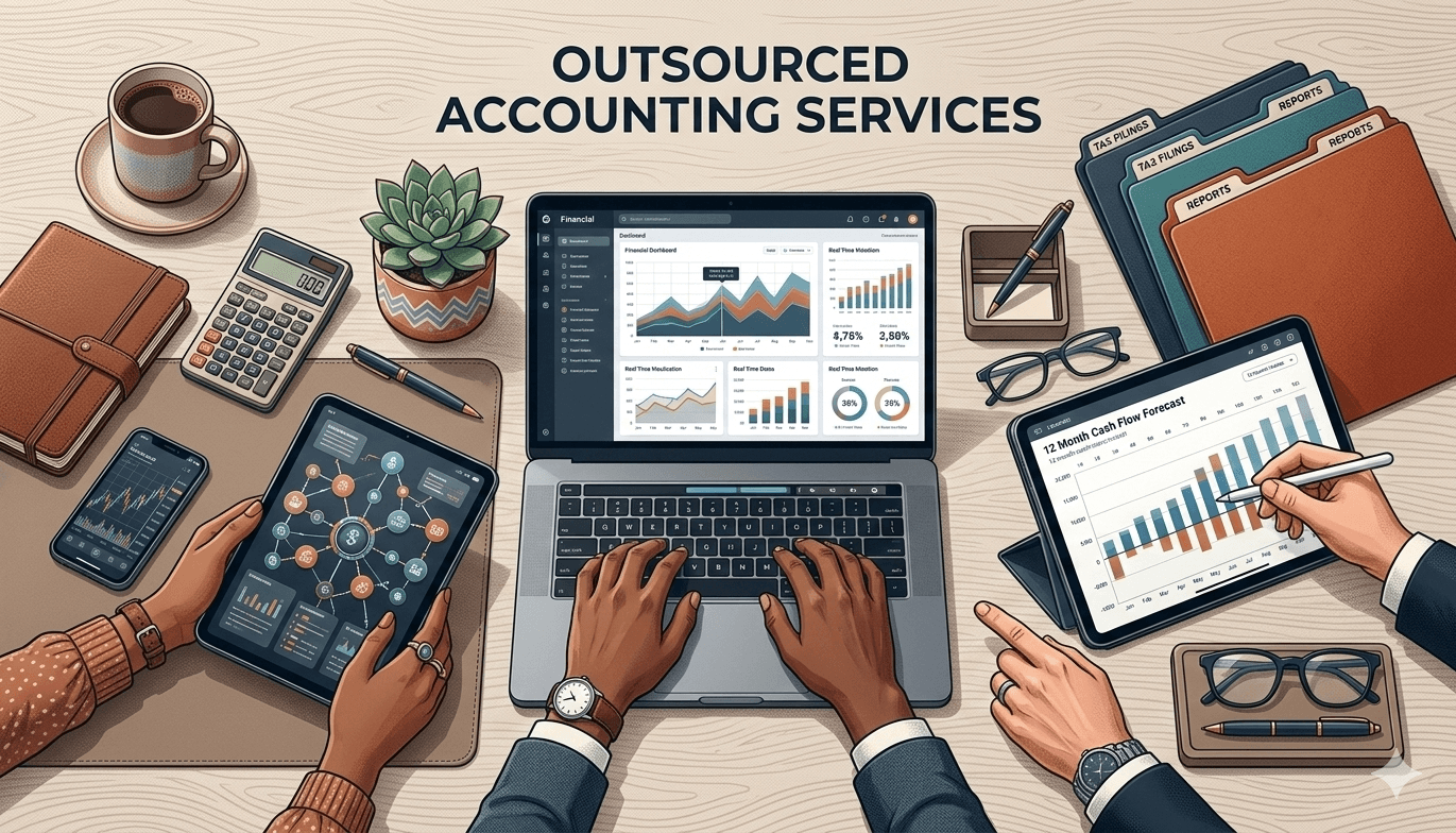 Cover image showing What Is Outsourced Bookkeeping and How Does It Work? topic